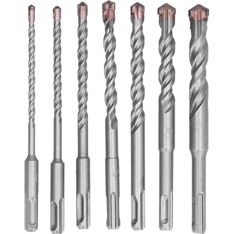7-teiliges Bohrer-Set, 3/8 Zoll, Hartmetall, Kreuzkopf, Rundgriff, 160 mm Betonbohrer für M