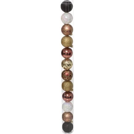Lot de 12 Boules de Noël "Grand Hôtel" 6cm Multicolore
