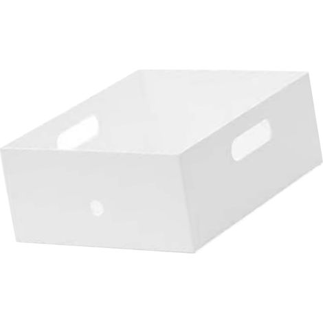 Boîte de rangement de fichiers en plastique multifonctionnelle avec double poignées, rangement pour fournitures de bureau et articles divers (1/5)