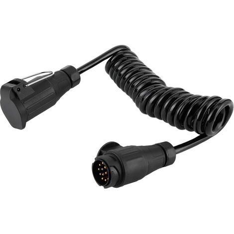 Câble adaptateur 13 broches à 13 broches, rallonge de prise de remorque, cordon à ressort pour voiture, caravane, camping-car (1/4)