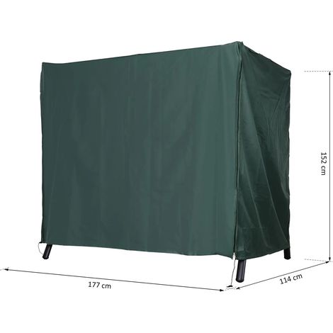 Housse de protection pour balancelle de jardin, housse de protection pour balancelle Hollywood, imperméable, protection solaire, Oxford, verte, 177 x 114 x 152 cm (1/5)