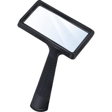 Loupe de lecture rectangulaire 5X, grande loupe portative avec lentille en verre résistant aux rayures, idéale pour la lecture, les loisirs et les réparations, notamment pour les seniors.