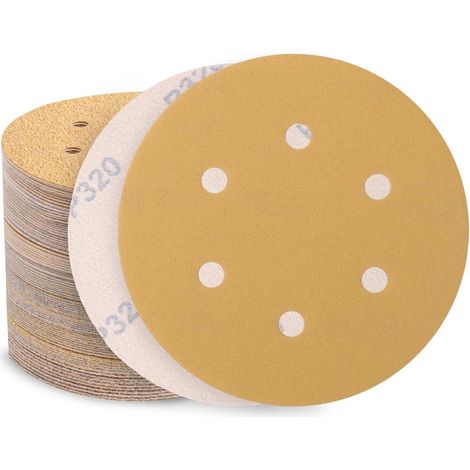 Schleifscheiben 150mm Klett 6 Loch 320 Körnung 100 P320-100 St&xFCck (1/5)