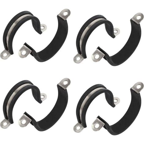 U-förmige Schlauchschellen aus Edelstahl 304, 38 mm Durchmesser, mit Gummibeschichtung, 8 Stück