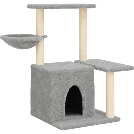Arbre à chat avec griffoirs en sisal Gris clair 83 cm (1/5)