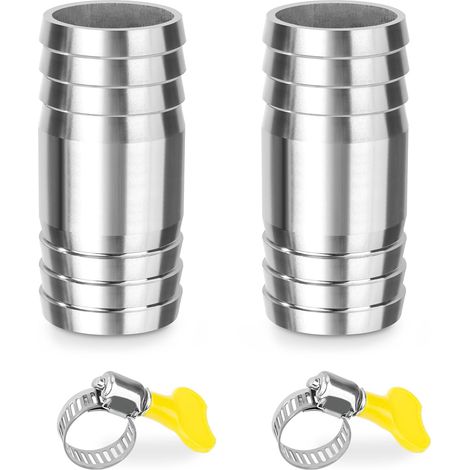 Raccord Tuyau - 2 Pièces - Acier Inoxydable 304 - Connecteur Droit 34mm - Pour Eau Air Carburant (1/5)
