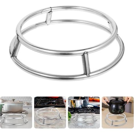 Support de Poêle - Acier Inoxydable - Pour Cuisinière à Gaz et Table de Cuisson - Isolation Thermique - 1 Pièce (1/3)