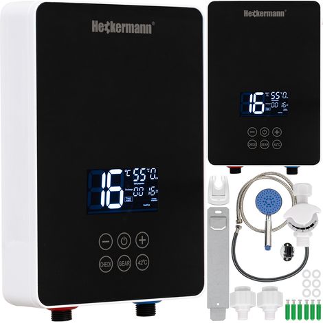 Chauffe-eau électrique instantané Heckermann SL-X2-60 noir + douchette