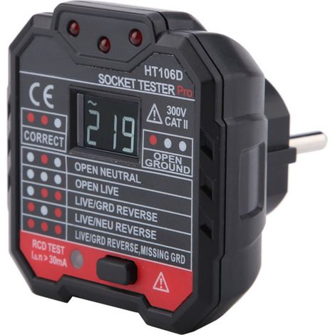 Jeffergarden Tester di Rete Elettrica HT106D Multifunzione per Prese, Strumento Controllo Guasti (1/5)