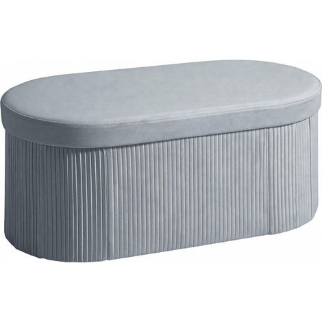 Velours Gris Foncé Gain de Place Banc Coffre Pliable 76x38x35 cm Banquette Rembourrée pour Rangement Salon Entrée Bout de Lit (1/5)