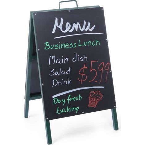 Freistehende MENÜ-Werbeinformationstafel für Restaurants 500x850mm - Hendi 664117