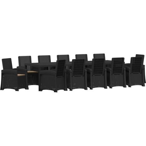 Maison Exclusive - Set da Pranzo per Giardino 14 pz Antracite e Tortora PP (1/5)