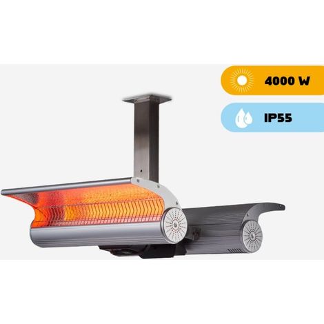 Sined Calentador Infrarrojo De Techo Doble 4000w Gris Fabricado En Acero Inoxidable y Aluminio Anodizado Grado De Protección De Alta Calidad Mando a Distancia Ip65 (1/5)