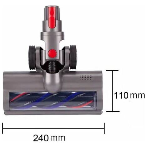 Spazzola rotante motorizzata compatibile con Dyson V7, V8, V10, V11, rullo morbido per pavimenti in parquet e piastrelle e luce LED, grigio argento. (1/4)