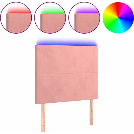 Maison Exclusive - Cabecero con luces LED terciopelo rosa 90x5x11 (1/5)