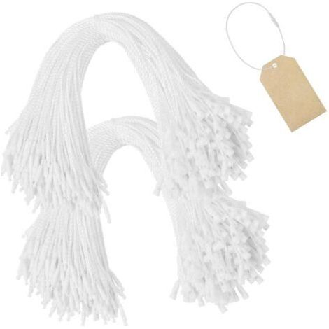 400pcs Disposable Nylon String Hanging Tags with Snap Closure for Sticking Luggage Jewelry (1/5)