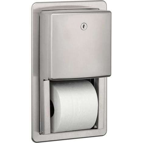 MEDICLINICS PRE700CS Dispensador de Papel Higiénico de Acero Inox AISI 304 Satinado para 2 Rollos - ref: PRE700CS