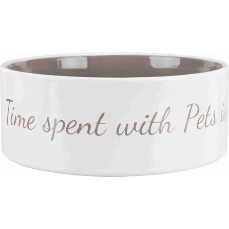 Ciotola in ceramica pet's home 1.4l diametro 20cm crema/grigio tortora