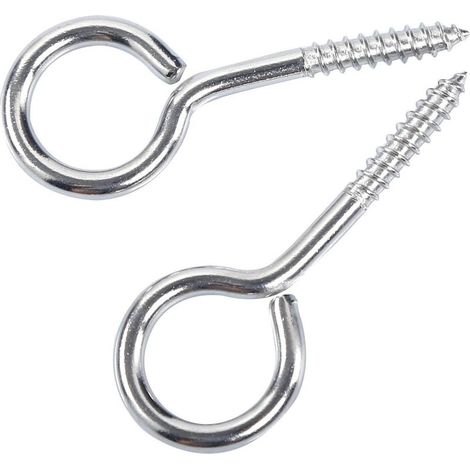 M5 65 Piton à Visser Anneau En Acier Inoxydable 304 Vis Mouton Oeil Rond Auto Taraudeuse Anneau À Bague Avec Attache Porte Loquet Boucle 10 PCS+ 10 Tubes d'expansion en Plastique (1/5)
