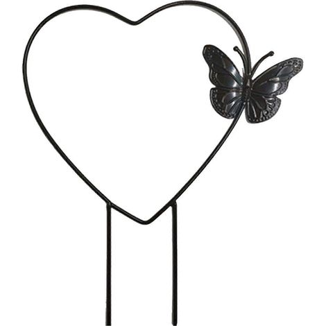 Support rond en forme de cœur pour plantes grimpantes à papillons, idéal pour la maison, le jardin et les plantes en pot. (1/5)