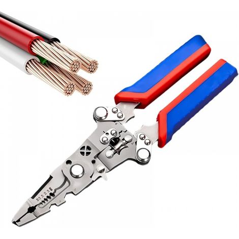 Pince à dénuder pliable, bleue, 5,2 x 24 cm, 1 pièce, pince à dénuder professionnelle, portable et épaisse, pour électricien. (1/5)