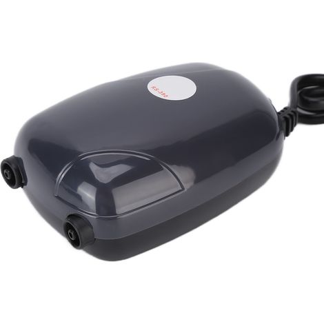 Pompe à oxygène 220V CE, silencieuse pour aquarium, double sortie, recharge aération poissons, petit modèle tranquille, prise ronde, accessoires inclus en boîte. (1/5)