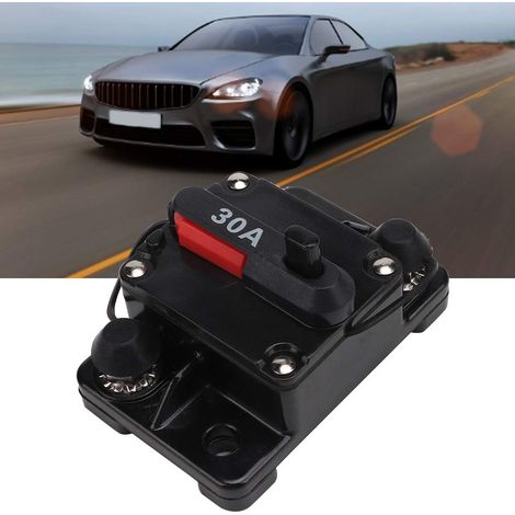 Disjoncteur Réinitialisable, Disjoncteur Stéréo Audio Stéréo en Ligne Réinitialisable 12 V 30 A/40 A/60 Fusible à Récupération Automatique (30A) (1/5)