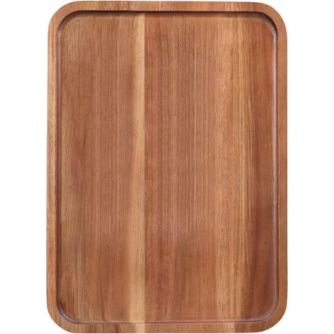 Platos grandes de madera para cenas, tablas de cortar para fiestas, bandejas rectangulares de madera de acacia, decoración del hogar, bandejas de queso, aperitivos [co]