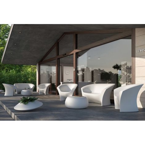 Ohla Sofa Bianco divano seduta di design originale Plust interno esterno moderno divanetto polietilene giardino piscina bar hotel mare (1/2)