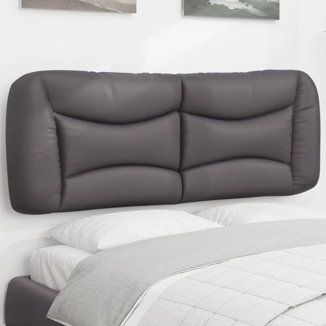 Coussin de tête de lit gris 140cm similicuir (1/5)