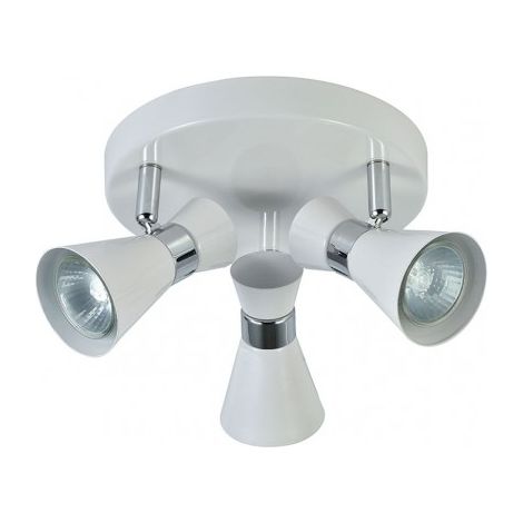 FABRILAMP MAXIMO lampada da soffitto per bagno bianco-cromo 3 faretti (1/2)
