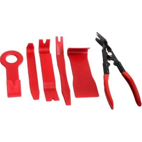 Outillage Carrosserie Automobile Outil Demontage Garniture Voiture Outil Kit Outil de réparation de Voiture kit Garniture Outils de Suppression Red (1/5)