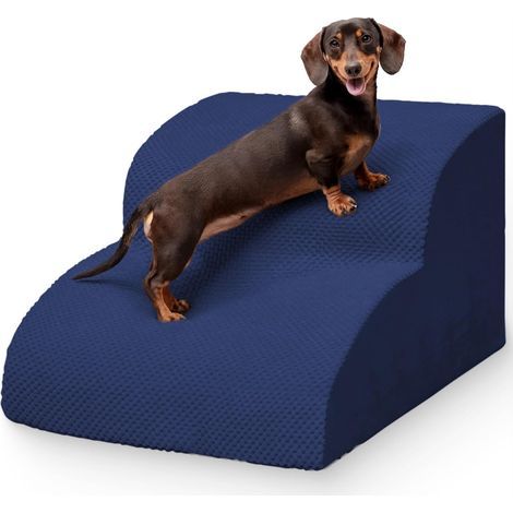 Hunde- und Katzentreppe, 30 cm hoch, hochdichter Schaumstoff, waschbarer Bezug, rutschfest, für Bett und Sofa (1/5)