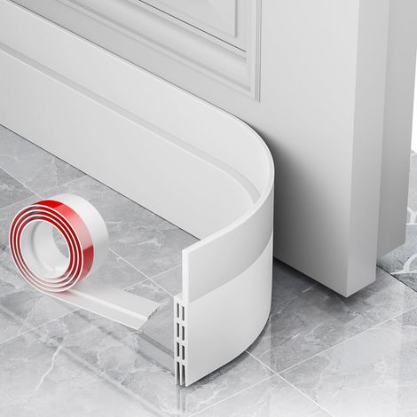 Boudin de Porte Isolant Froid, 100 X 5 CM Bas de Porte Isolant anti Froid, Idéal pour Anti le Bruit Humidité Poussière Cafard Insectes (Blanc) (1/5)