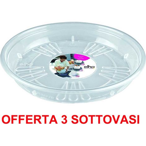 OFFERTA 3 SOTTOVASO TRASPARENTE UNI-SAUCER ROUND 28CM