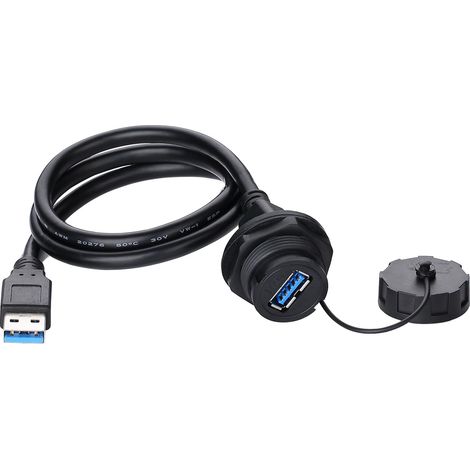 Connecteur Industriel étanche IP67 Connecteur Circulaire Boîtier en PBT Type A pour la Transmission de Données et D'énergie Prise Femelle avec Câble de 0,5 M (1/5)