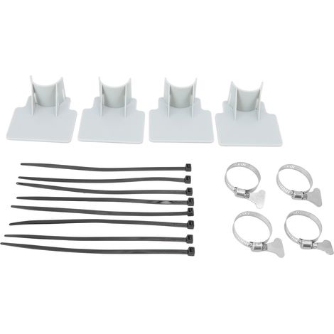 4 Pièces Support de Tuyau pour Piscine, Attache Raccord Anti-Glissement, Collier de Serrage Inox pour Tuyau d'Arrosage, Support de Tuyau Piscine Gris (1/5)