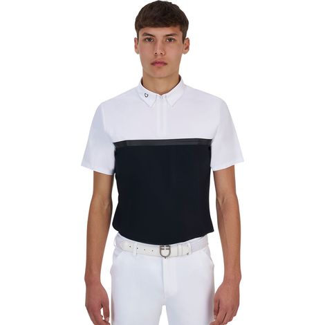 taglia XXL EQUESTRO Ridertechnology Polo BIANCO/NERO ZIP UOMO (1/3)