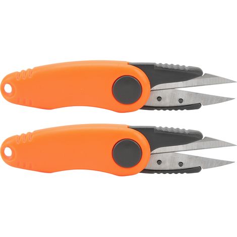 2 Paires de Ciseaux à Fil de Badminton Miniatures en Forme de Crevette, Coupe-Fil de Pêche Compact Orange pour Voyage (1/5)