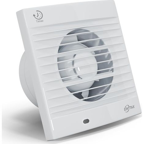 100 mm Ventilateur,Extracteur d'Air,VMC,avec Clapet Anti-Retour Timer,12 W,32dB, pour Salle de Bain,Cuisine,Bureau,WC,Silencieux,Blanc (1/5)