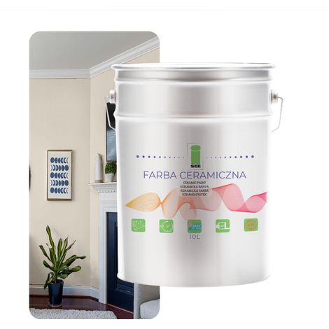 PITTURA MURALE IN CERAMICA LAVABILE CREMA 10L NEGOZIO DI FABBRICA (1/5)