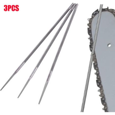 Lot de 3 limes rondes 4 mm pour tronçonneuse – Acier à roulement – Affûtage professionnel – Compatible Stihl/Husqvarna