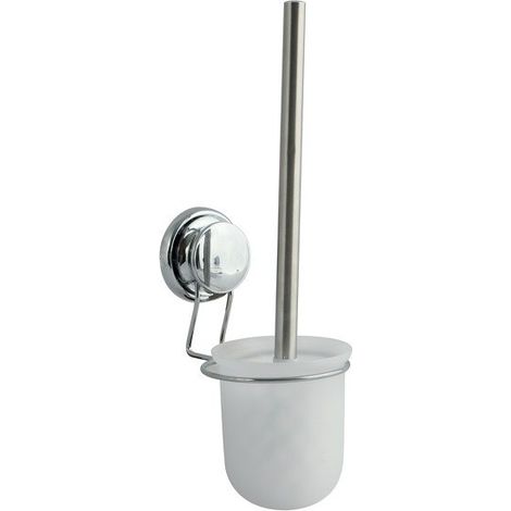 Brosse wc avec support MEGA VENTOUSES Acier Chromé MSV