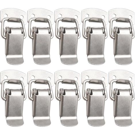 Möbelschlösser – 10 Stück 47-mm-Hebelriegel mit 40 Schrauben, Schnappriegel, Federriegel für Fenster, Möbel, Schubladen, Schränke, Werkzeugschränke (1/5)