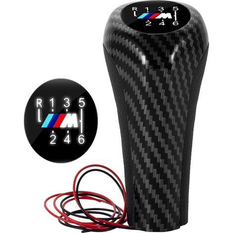 Passend für BMW-Schaltknäufe mit Schaltgetriebe und LED-Weißlicht-Modifikation, Schaltknauf- und Hebelzubehör, M-Logo-Weißlicht, 6-Gang, ein Set (1/4)