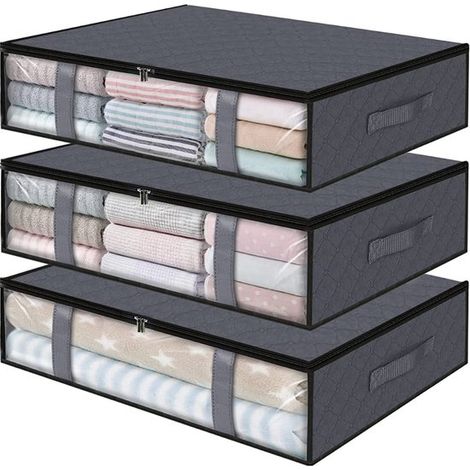 Aufbewahrungsbox für unter dem Bett – 3er-Set, faltbar, mit Deckel, für Kleidung (1/4)