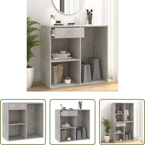 Make-up - Kosmetikschrank Betongrau 80x40x75 cm Holzwerkstoff