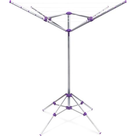 Pratico stendibiancheria ad ombrello rotante da esterno 19 x 19 x 1 m in alluminio grigio 130003169