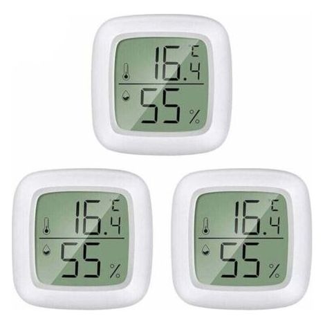 3-teiliges Set: Hochpräzises elektronisches Thermometer und Hygrometer mit integriertem Magneten und doppelseitigem Klebeband. Bestseller bei Amazon, Mini-Version für den Innenbereich. (1/5)