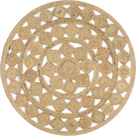 Alfombra hecha a mano Yute trenzado 120 cm DEC023506